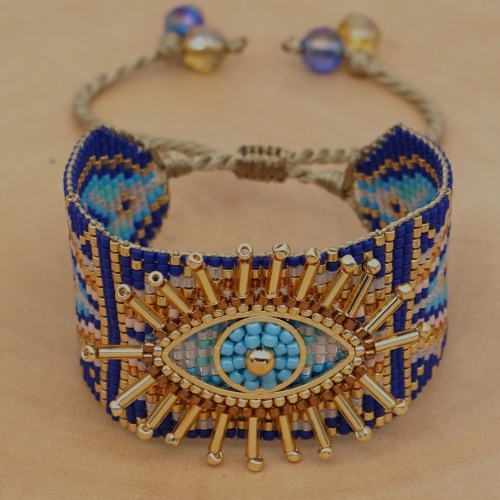 Bohemian Evil Eye beaded bracelet